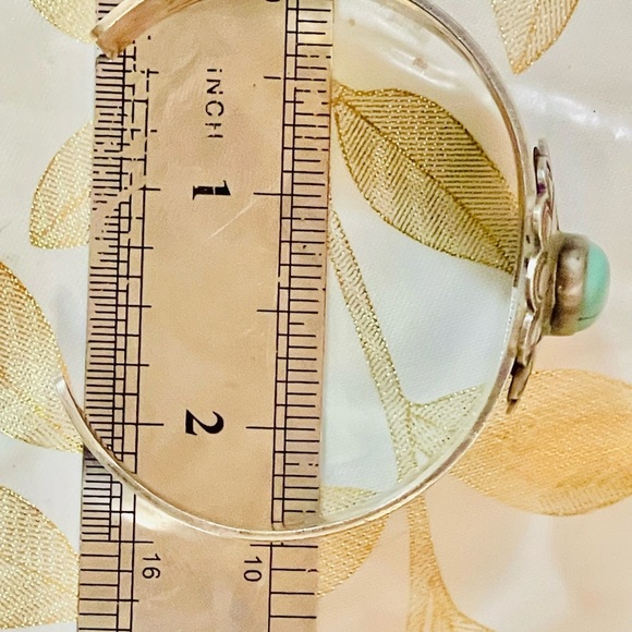 VTG Old Pawn Navajo Native American Sterling Turquoise Cuff Bracelet Sz 6.5 - Picture 9 of 13